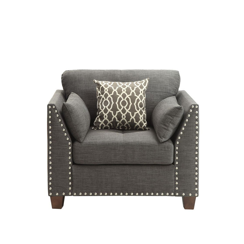 Chaise gris anthracite Laurissa avec 3 coussins
