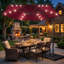 Parasol de patio en porte-à-faux décalé de 10 pi, lumières chaudes à économie d'énergie à DEL à énergie solaire, auvent imperméable résistant à la décoloration UV50 + et cadre résistant à la rouille-1589002736