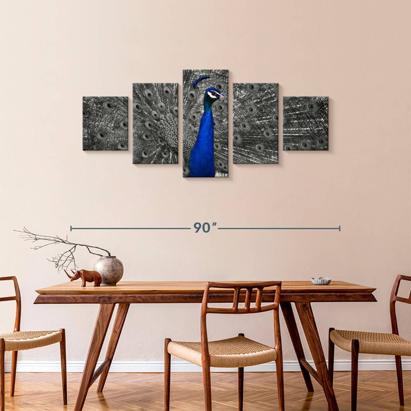 Blue Peacock Pop, 36" H x 80" W