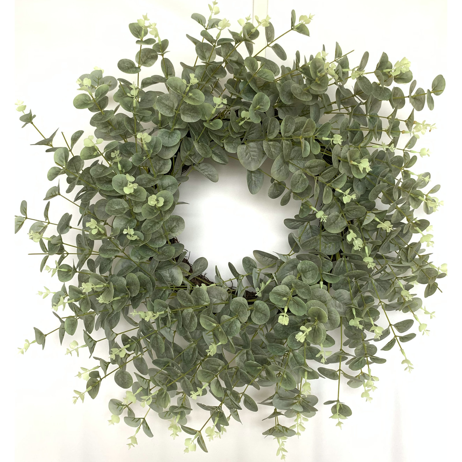 26'' Handcrafted Faux Eucalyptus Wreath, Light Green
