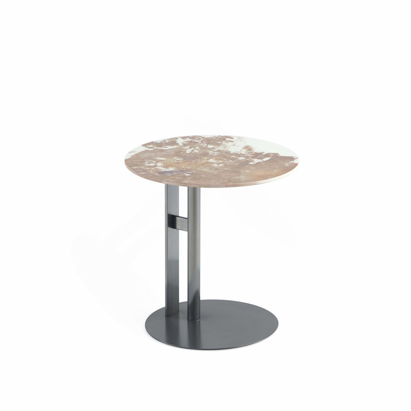 Table de bout en noir, H 20,07 po x l 19,68 po x P 19,68 po, Naturel / Noir, Naturel