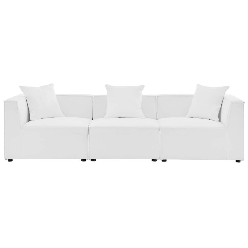 Canapé modulaire rembourré 3 pièces Saybrook, Blanc