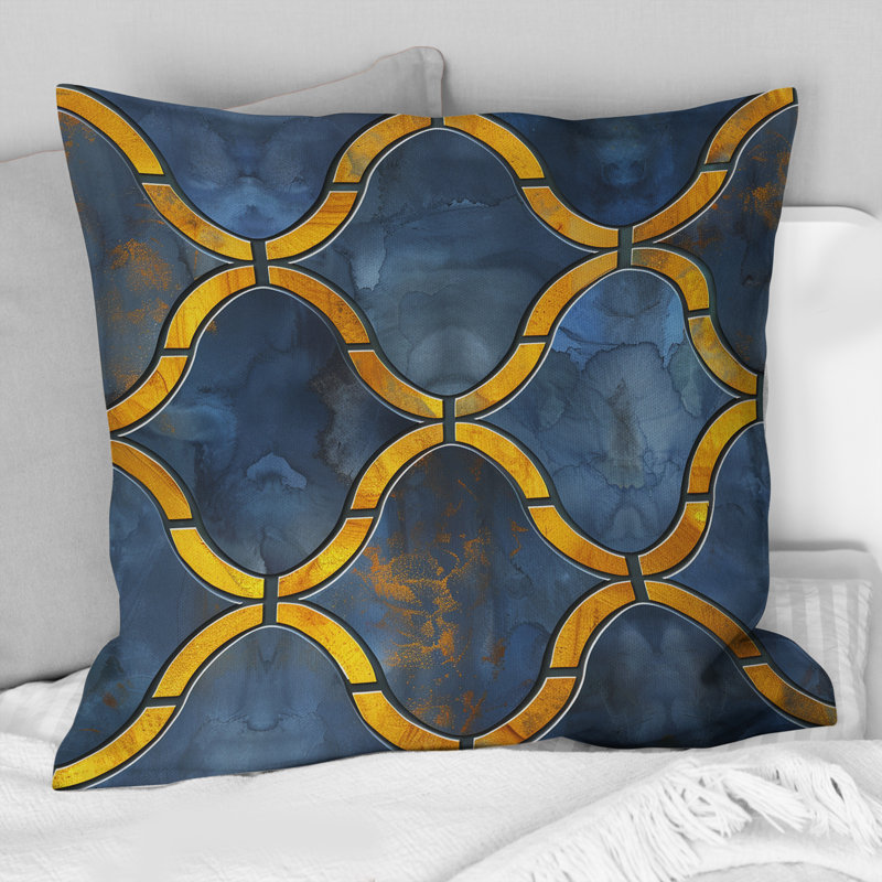 Coussin décoratif jaune Modern Trellis I, H 18 po x l 18 po