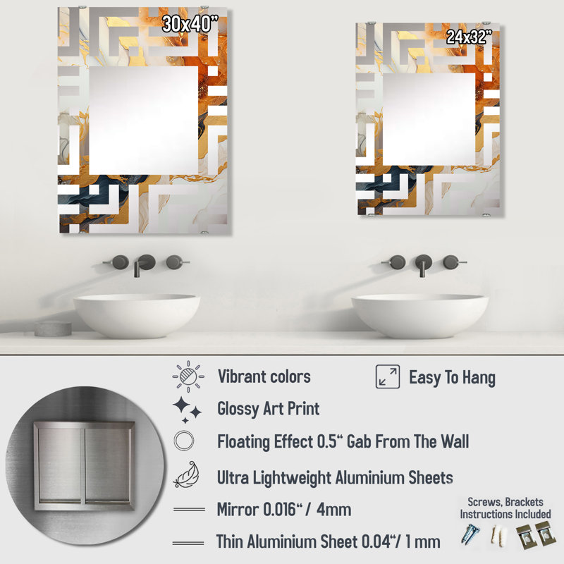 Miroir mural Kassin, 32 po x 24 po