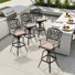 Tabouret de bar pivotant en aluminium 29,7 po avec coussin Sunbrella