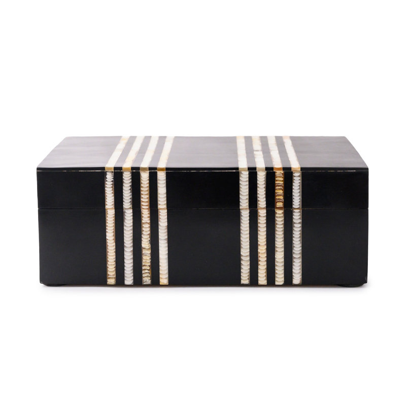 Boîte moyenne en résine noire, 2.5" H x 7" W x 4.5" D