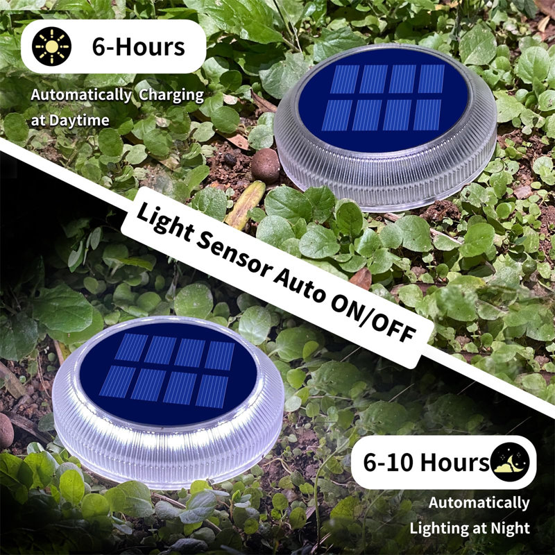 White Solar Powered LED Deck Light Kit, 6 Pack