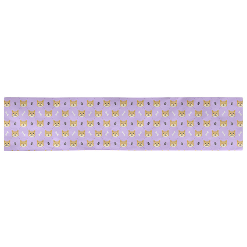 Chemin de table géométrique avicia, 73,5 po x 17,5 po, Rose, Polyester