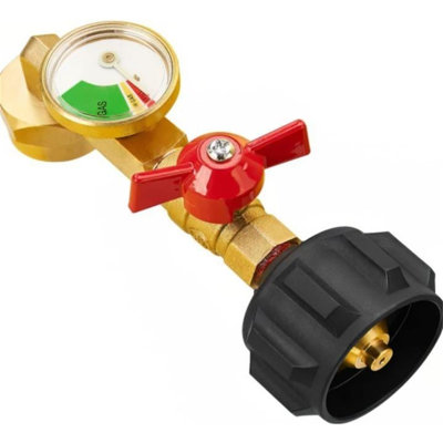 Adaptateur de recharge pour bouteille d'eau au propane pour réservoir de 1 lb, adaptateur pour coude de remplissage de propane avec jauge et valve
