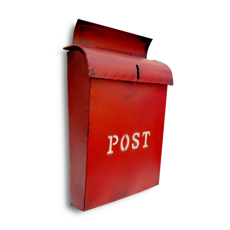 Emily Steel Wall Mounted Mailbox, Rustic Red