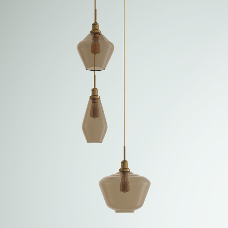 Colette 3-Light Cluster Chandelier, Gold