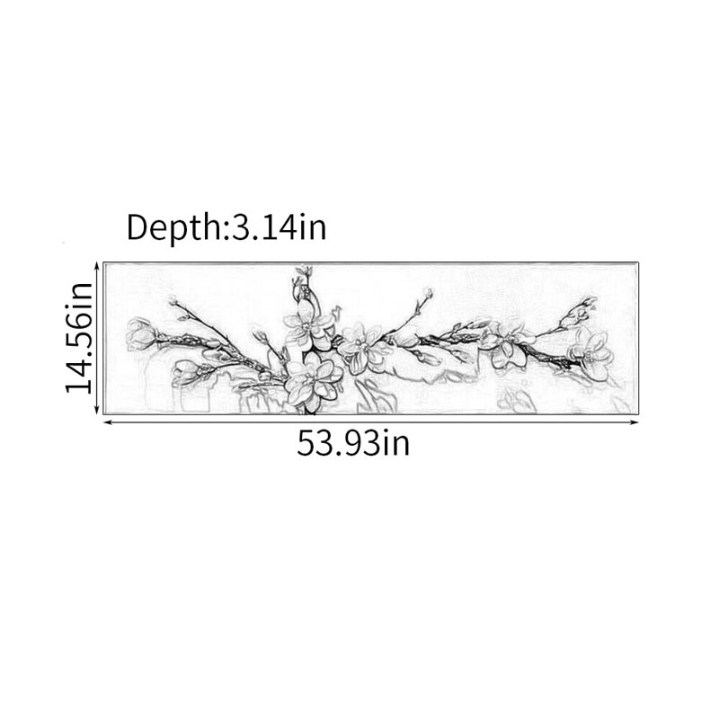 Creative stereoscopic wall decor, 14.56" H x 53.93" W x 3.14" D