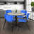 Neyland Cain Round X-Base Breakroom Table & 4 M Stack Chairs-32520549-32520560-32520555