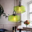 Luminaire suspendu moderne en verre nervuré géométrique, vert-995832340