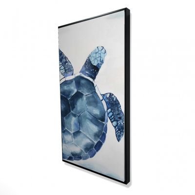 Tortue bleue, reproduction sur toile