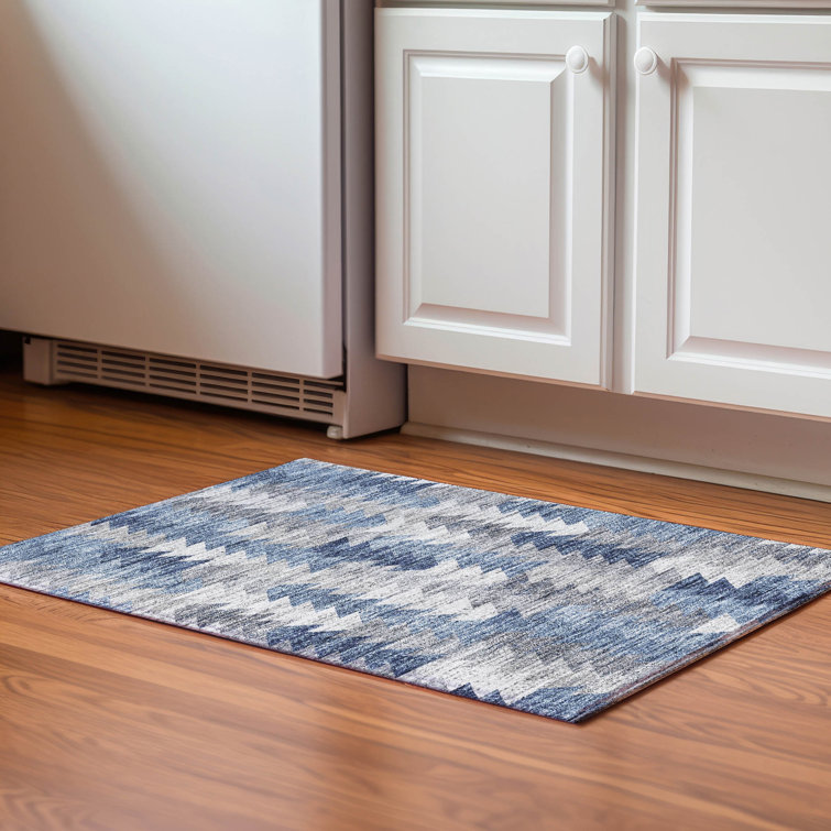 Premium Machine Washable Cerrito Blue Rug