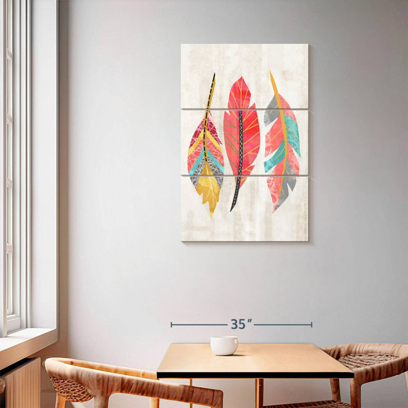 Kerner Feather Trio, 57" H x 36" W