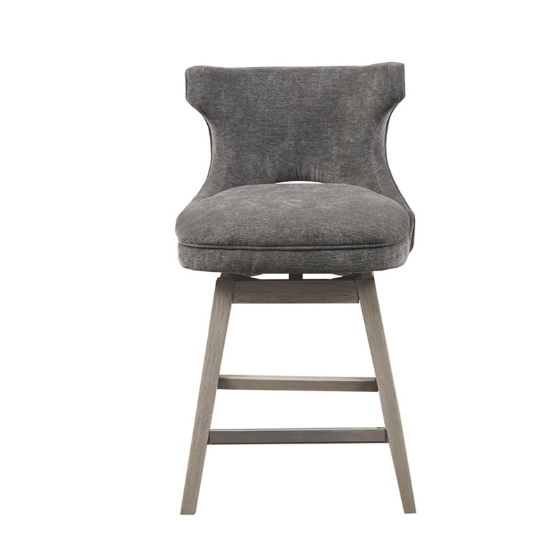 Tabouret de comptoir pivotant 25,75 po, Gris, Gris anthracite