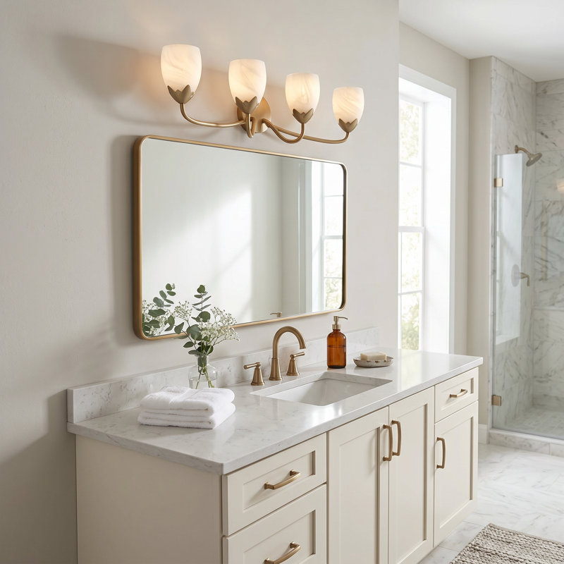 Jacobs 4-Light Bronze Gold Vanity Light, 4 Lights