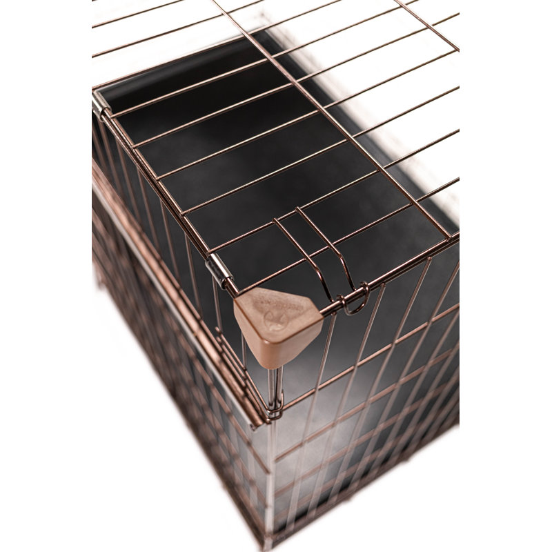 Extra Large Bronze Metal Dog Crate with Sliding Door