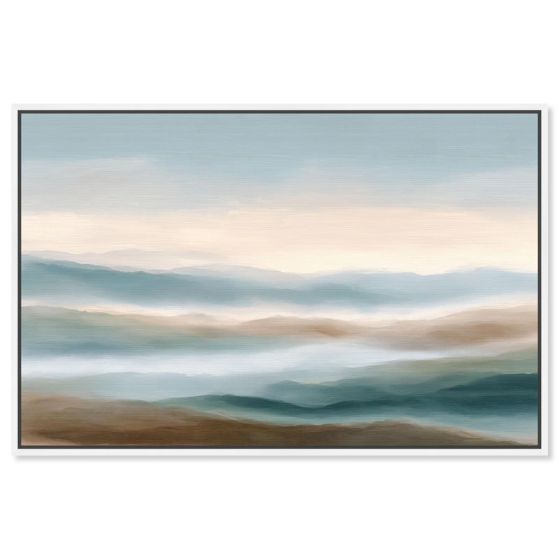 Art abstrait sur toile Nuance of the Range II par Art Remedy, H 25 po x l 25 po, Cadre flottant blanc