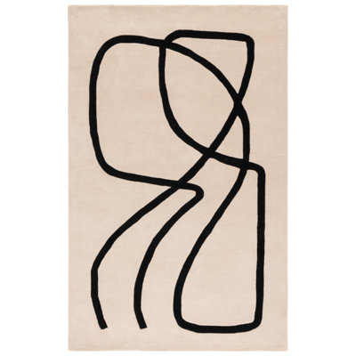 Rodeo Drive 477 Hand Tufted Wool; Cotton Abstract Rug in Ivory/Black