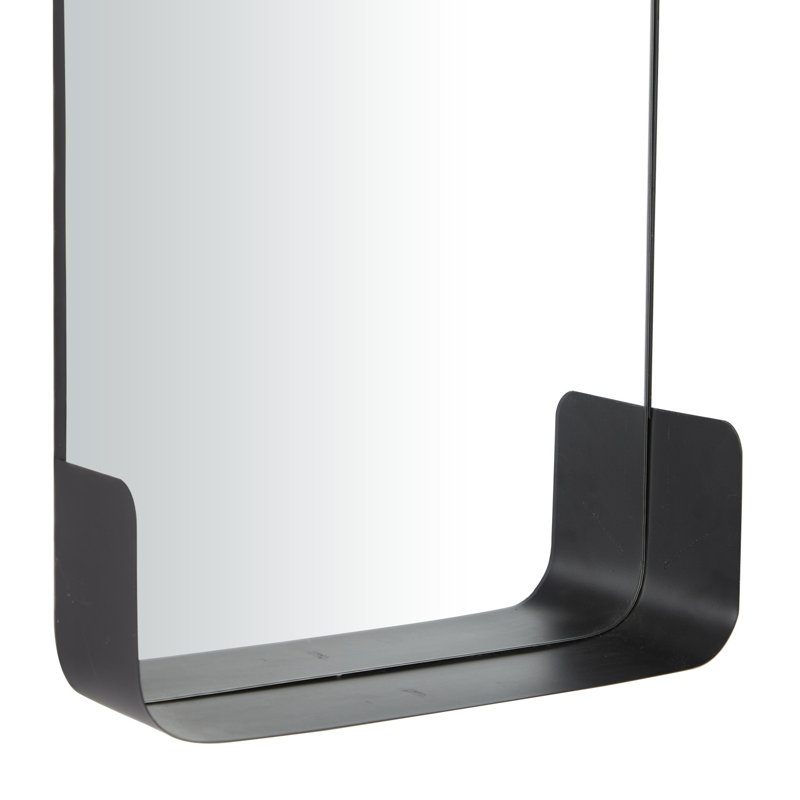 Metal Rectangle Wall Mirror, Black