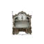 Bureau d'ordinateur 76 po à fixation murale en bois massif avec quatre tiroirs et cinq tiroirs Platinum