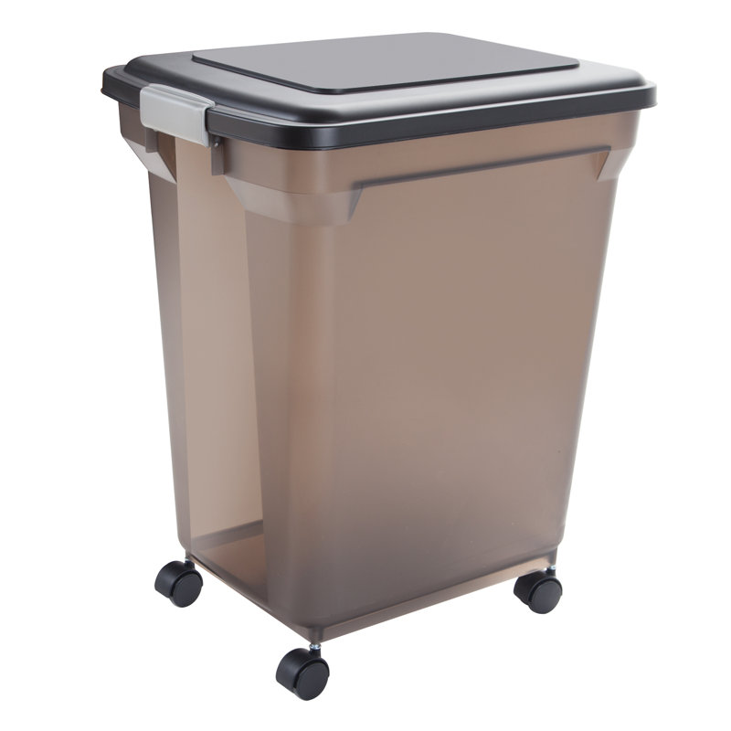 Black 67-Quart Airtight Plastic Pet Food Storage Container