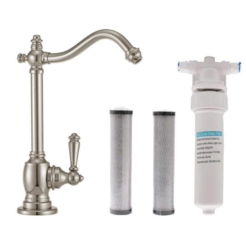 Westbrass Kitchen Faucet with Soap Dispenser, Polished Nickel