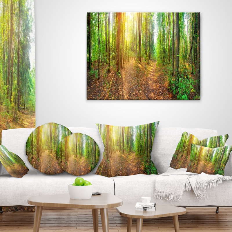 Coussin Dense Forest Panorama, 16 po x 1 po, Coussin décoratif