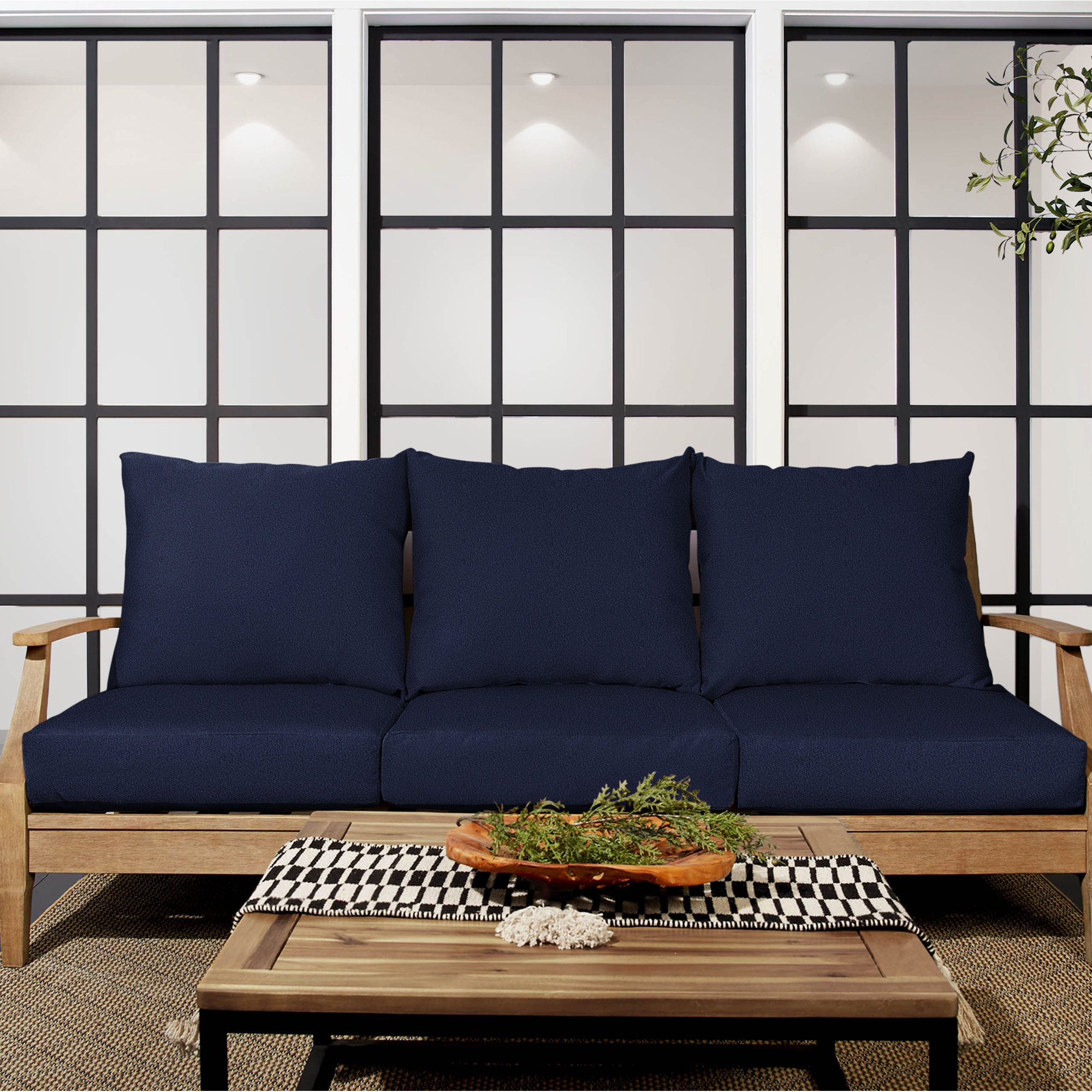 Ramblewood Indoor/Outdoor Seat/Back Cushion, Navy