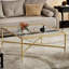 Glass Top Coffee Table with Metal Frame Legs 100x100cm