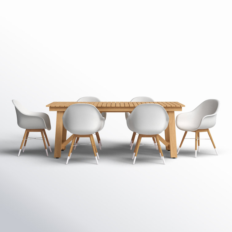 Anautica 79'' Rectangular 6 - Person Outdoor Dining Set