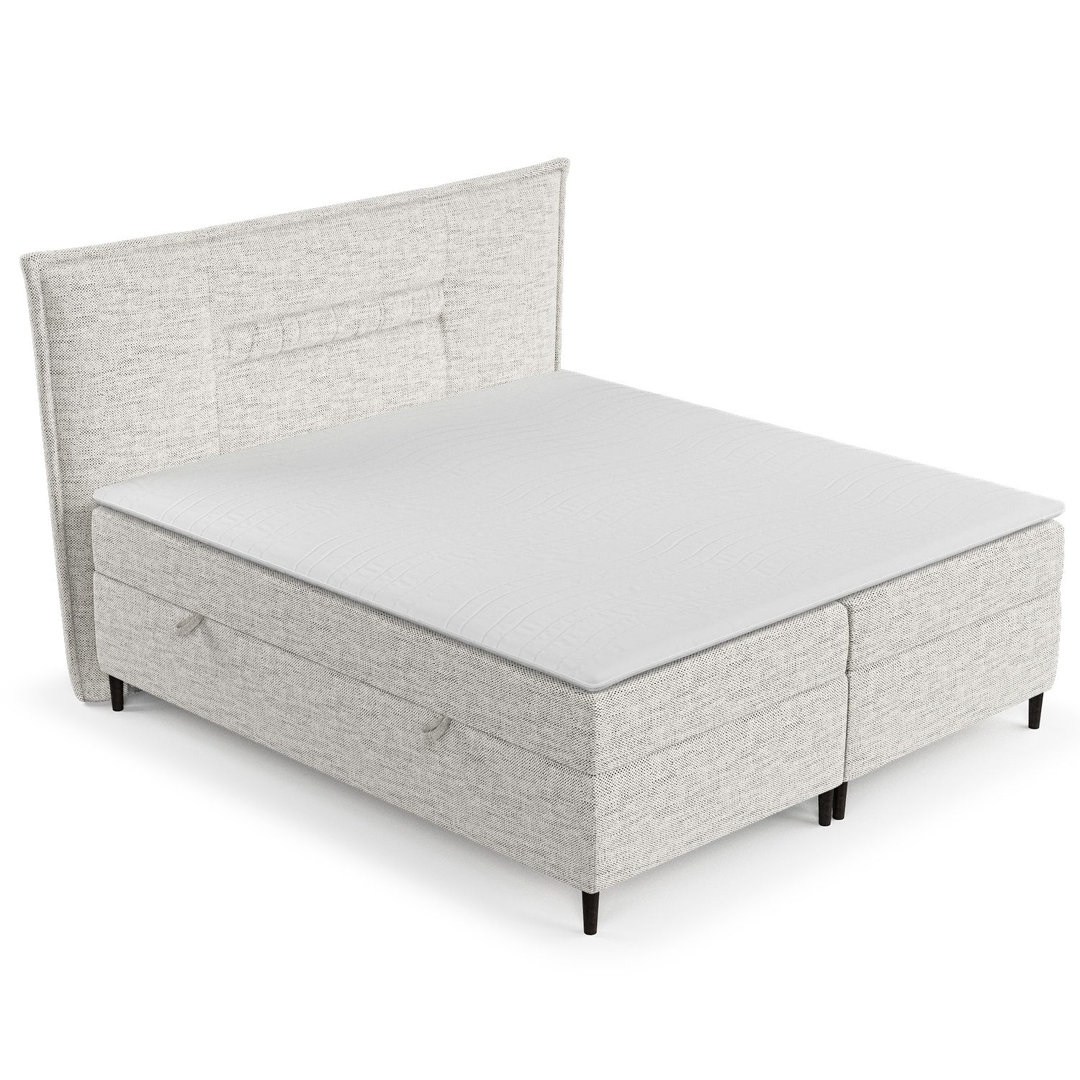 Boxspringbett Koussi mit Taschenmatratze und Visco-Schaum Topper