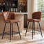 Upholstered Counter Stool with Metal Frame-1253731034