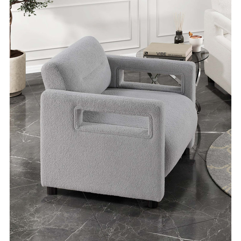 Fauteuil d'appoint 1pc Luxury Luxury Furniture, Tissu gris