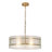 4-Light Modern Ribbed Glass Drum Pendant