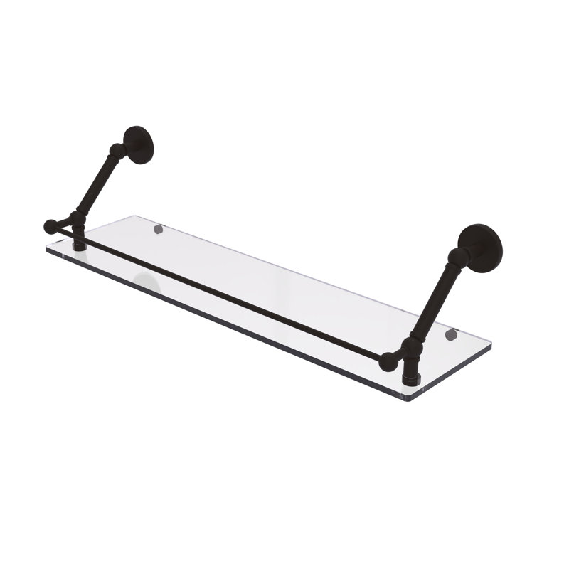 Tablette flottante Dalston avec barre de galerie, Bronze huilé, H 8 po x l 30 po x P 8,6 po