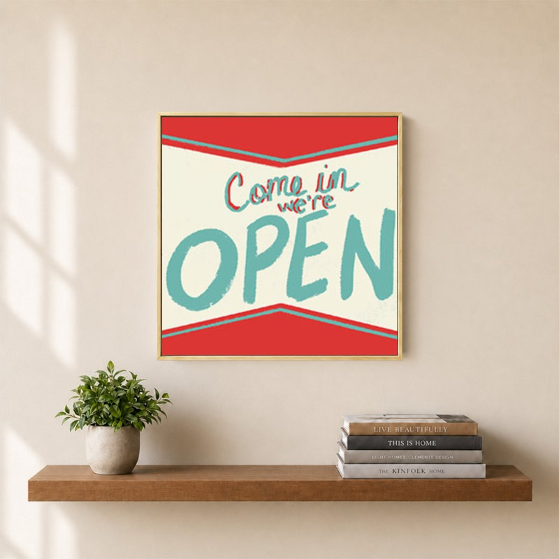 «Retro Open Sign» par Jen Bucheli - Impression sur toile