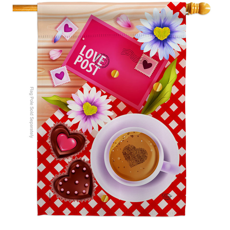 Double Sided Polyester Valentine's Day Garden Flag, 18.5" H x 13" W