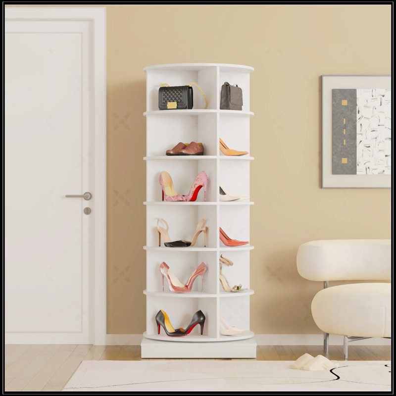 360 Rotating Shoe Cabinet 7 Layers, 23.62" H x 56.14" W x 23.62" D, Green