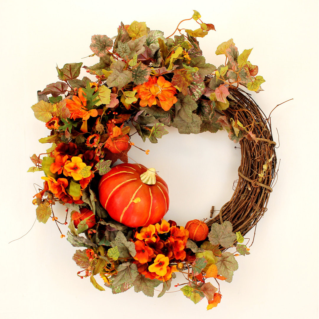 Faux Hydrangea Silk 22'' Wreath The Holiday Aisle®
