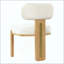 Chaise rembourrée moderne et minimaliste avec pieds en bois d'hévéa massif (sef de 2)