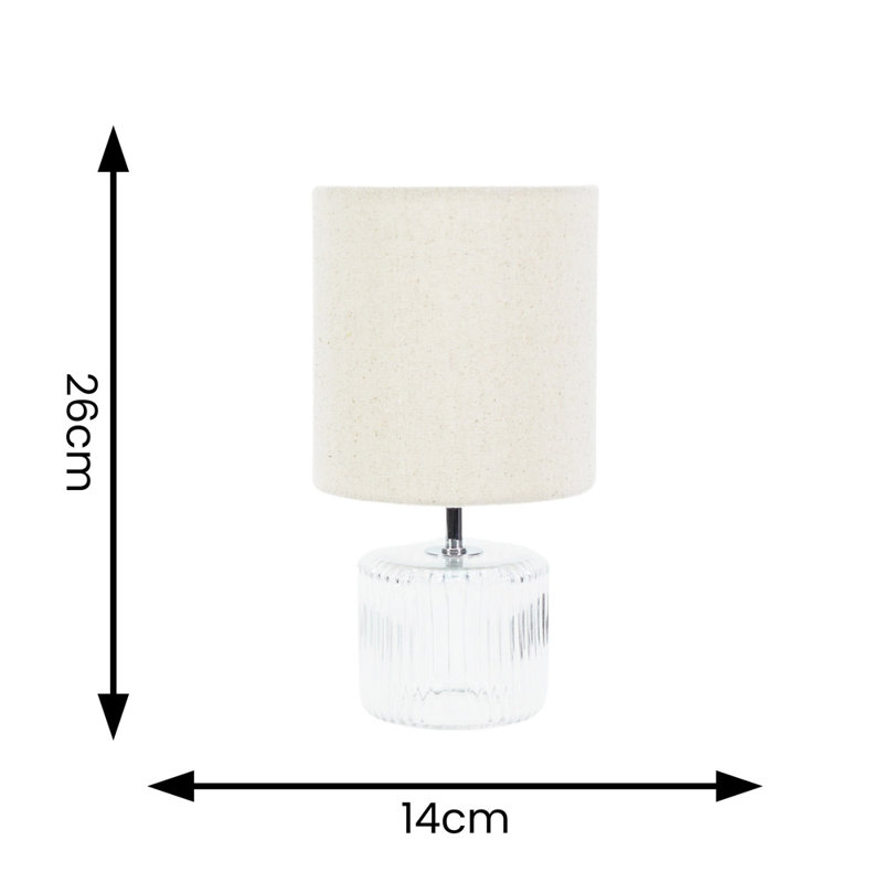 Rokiatou Glass Table Lamp, Clear Base/Natural Shade