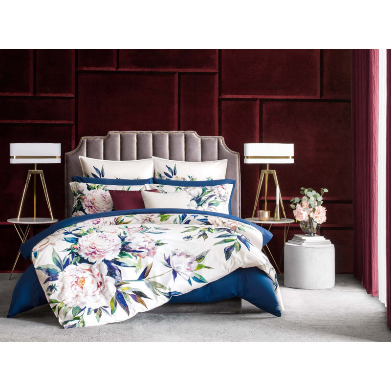 Satin Flat Sheet, Queen,  Blue/Green Palette