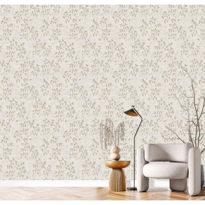 Mountain Grey & Sorrell Brown Dual Toned Branches Print Non Woven Non-Pasted Textured Wallpaper 57 Sq. Ft.