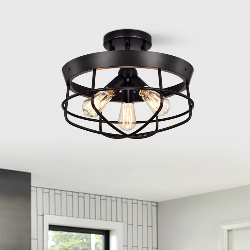 Plafonnier semi-encastré 3 lumières 15,7 po Valcourt