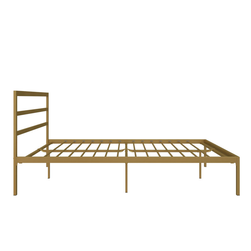 Lit plateforme en métal Besime, Double, Or