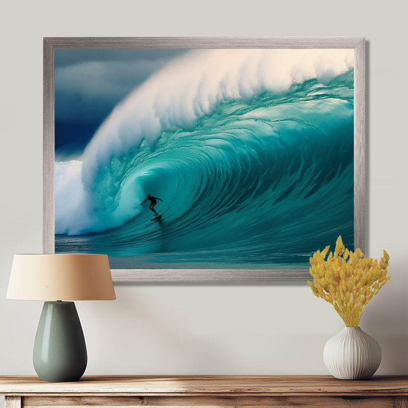 Hawaiian Waves Surf Dream I - Hawaii, art mural encadré, H 12 po x l 20 po x P 1 po, Cadre photo argenté